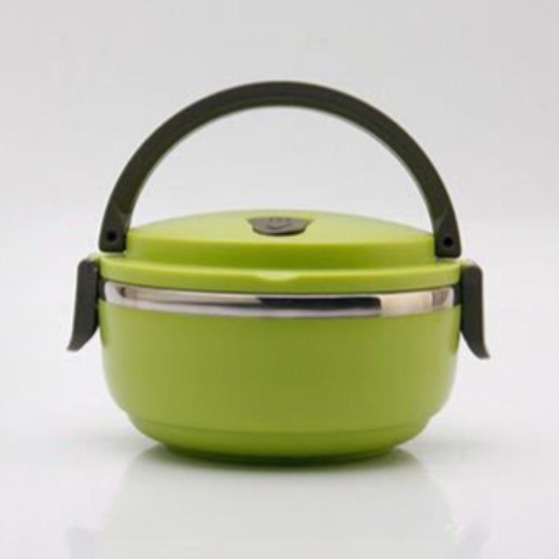 Многослойный ланч-бокс из нержавеющей стали с термоизоляцией, круглый герметичный ланч-бокс, портативный ручной бенто-бокс для студентов и офисных работников