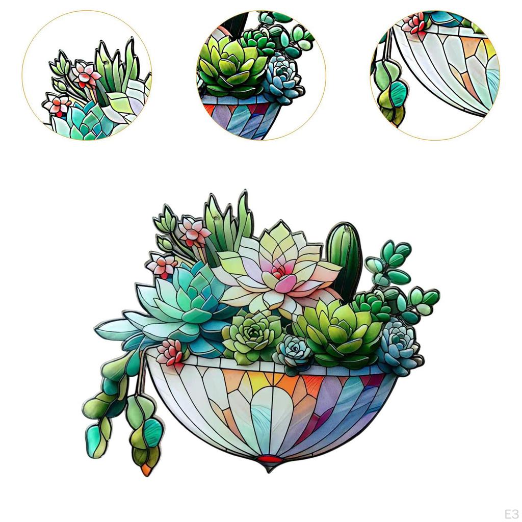 Hanging Sign for Potted Plants Acrylic Bonsai Art Piece Flat Planter Display Home Shelf