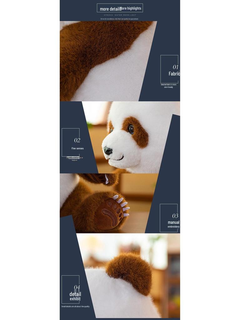 Realistic Panda Plush Toy - Huahua Fluffy Doll for Children's Gift, Valentine's or Birthday Surprise
