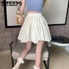 WTEMPO Четыре сезона универсальные однотонные короткие юбки-торты женские эластичные с высокой талией тонкие черные, белые юбки-пачки трапециевидной формы во французском стиле во французском стиле