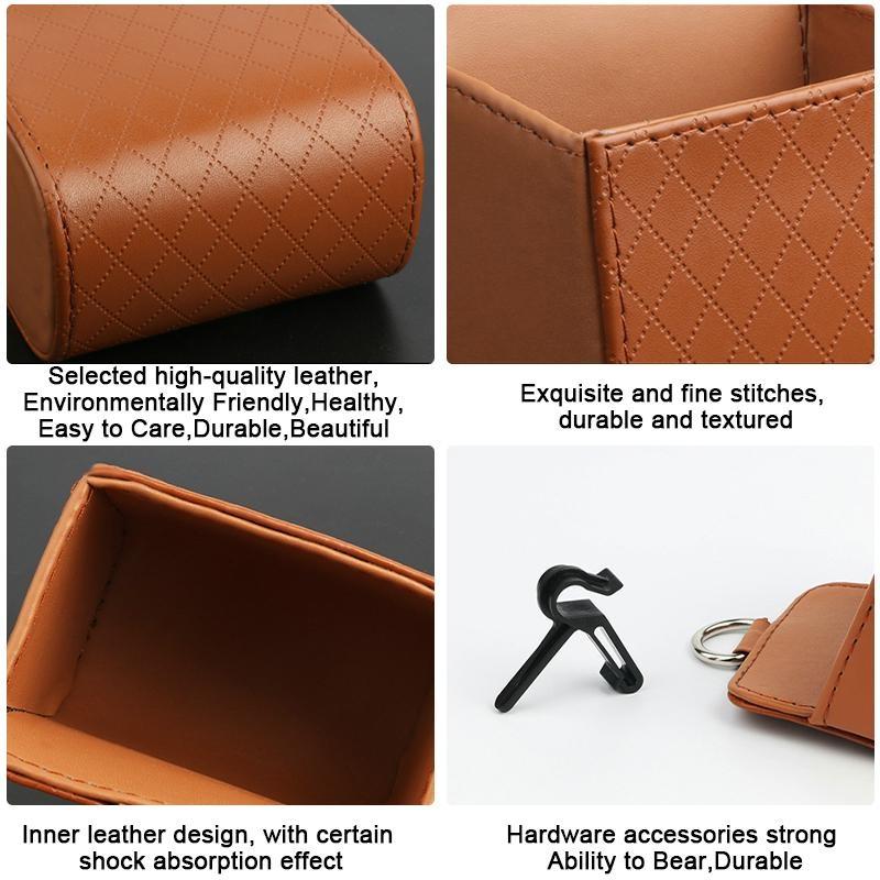 Car Auto Tidy Storage Bag Coin Bag Air Vent Hanging Phones Case Organizer Holder Pounch Box Faux Leather Storage Boxs Car Universal Organizer