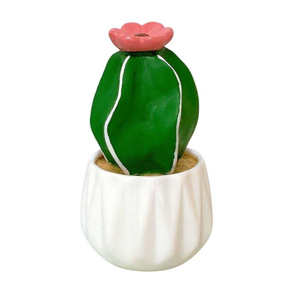 Mini Artificial Cactus and Bonsais Figure Resins Succulent Faux Potted Plant Figurine for Home and Office Desktop Decors