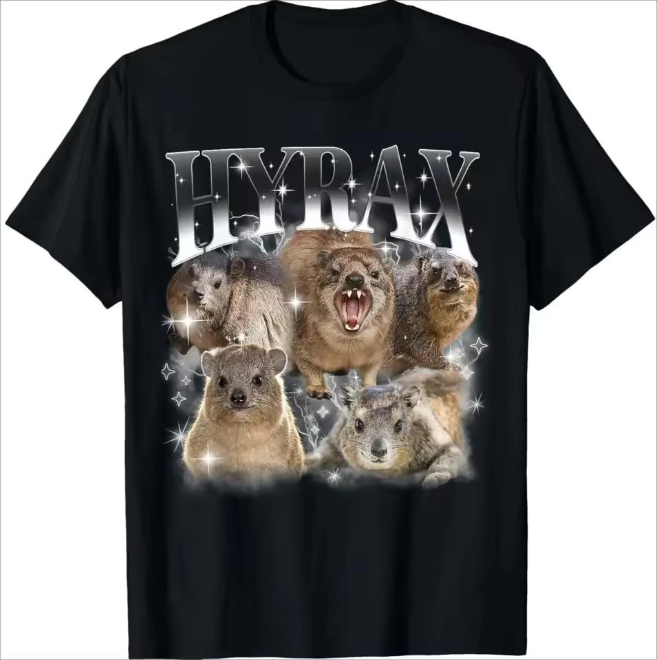 Funny Hyrax Oddly Specific Meme Animal for Family Black T-Shirt Women Clothing Fashion Graphic T Shirts Summer Streetwear Y2K