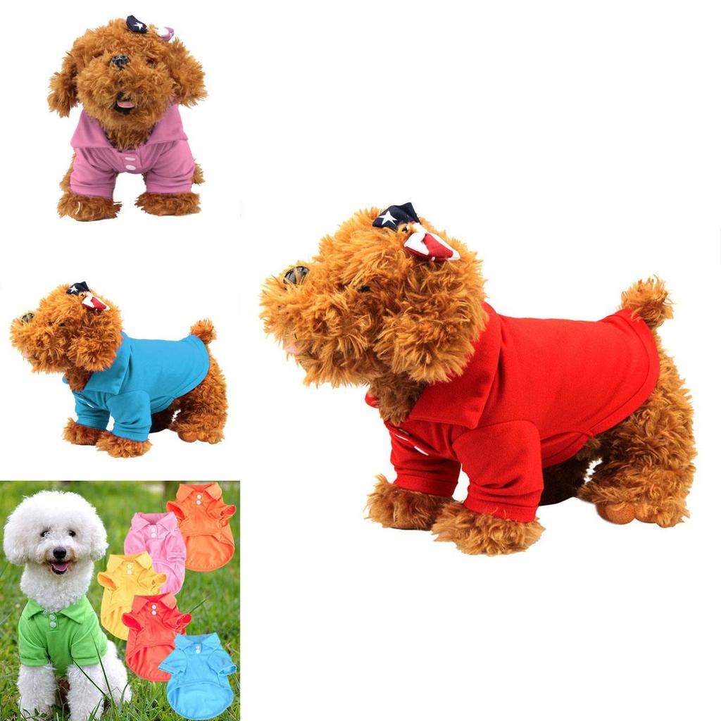 Модная очаровательная футболка-поло для питомца на лето, ярких цветов для собак и кошек