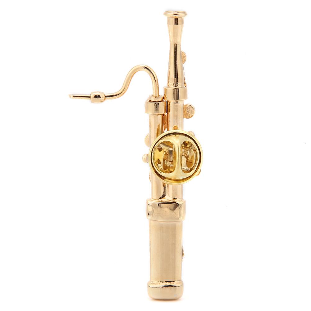 Gold Plating Copper Bassoon Musical Instrument Bassoon Brooch Pin with Gift Box