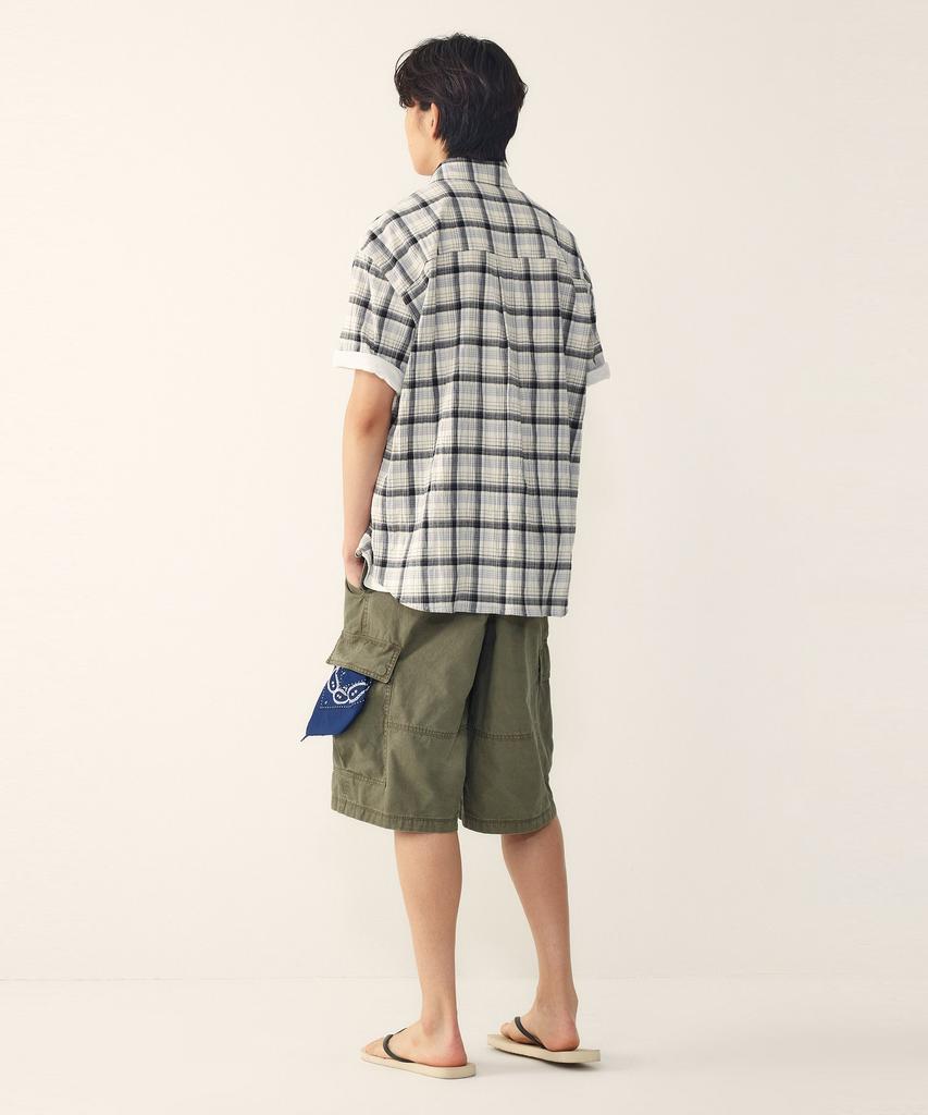 STUDIO TOMBOY [Men] Light Window Check Short Sleeve Shirt_Navy 91M6221227