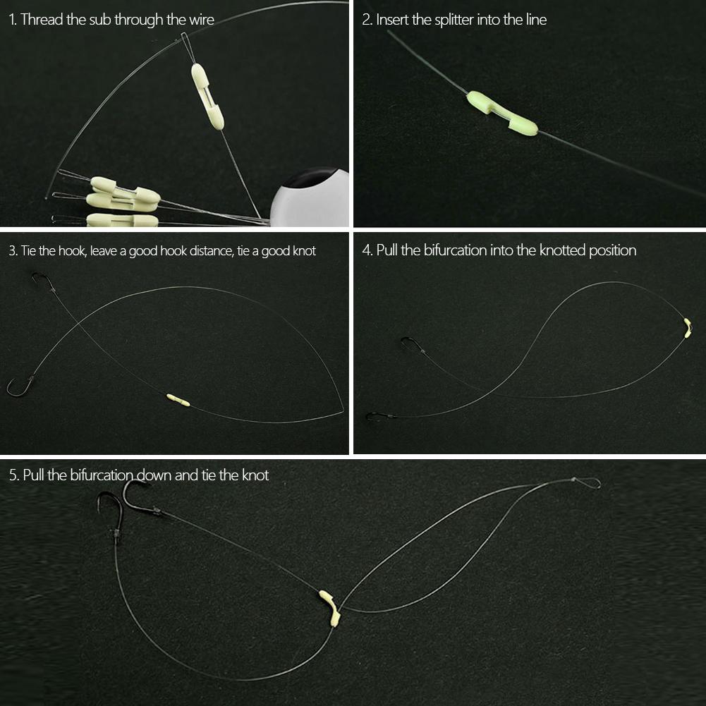 8 шт./1 комплект, двойные крючки, контактор, противообмоточный раздвоенный сепаратор, разветвитель, космическая фасоль, рыболовная леска, поворотный инструмент для связывания