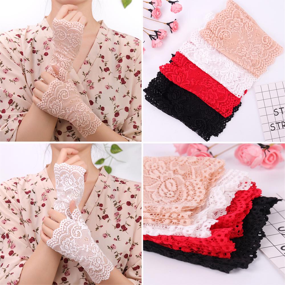 Spring Summer Sunscreen Dance Lace Gloves Fingerless Mittens Driving Gloves Short Gloves