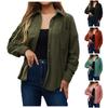 Women's Fashion Casual Corduroy Loose Jacket Coat Solid Colour Shirt