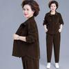 Модный бархатный костюм для мамы Женский осенне-зимний утолщенный бархатный повседневный комплект-двойка для среднего и пожилого возраста