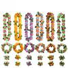 12 Color Petal Necklace Headband Bracelet Set of Four Festive Event Dressing Accessories Party Hawaiian Flower Ring
