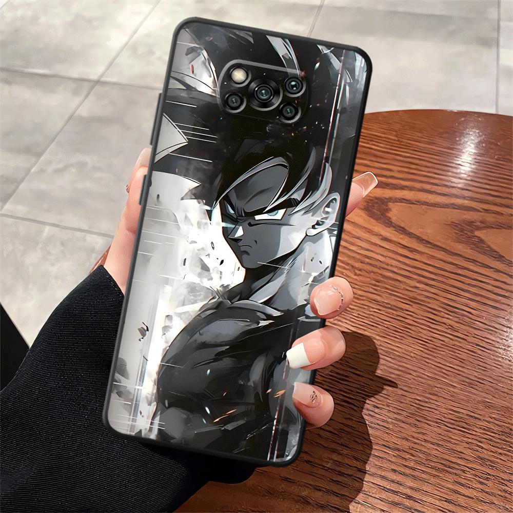 Case for Xiaomi Poco F8 F1 C71 X3 X4 X5 X7 Pro M3 M4 M7 Pro C61 M5 F3 C75 C50 Black Soft Phone Cover Dragon Ball Goku Handsome