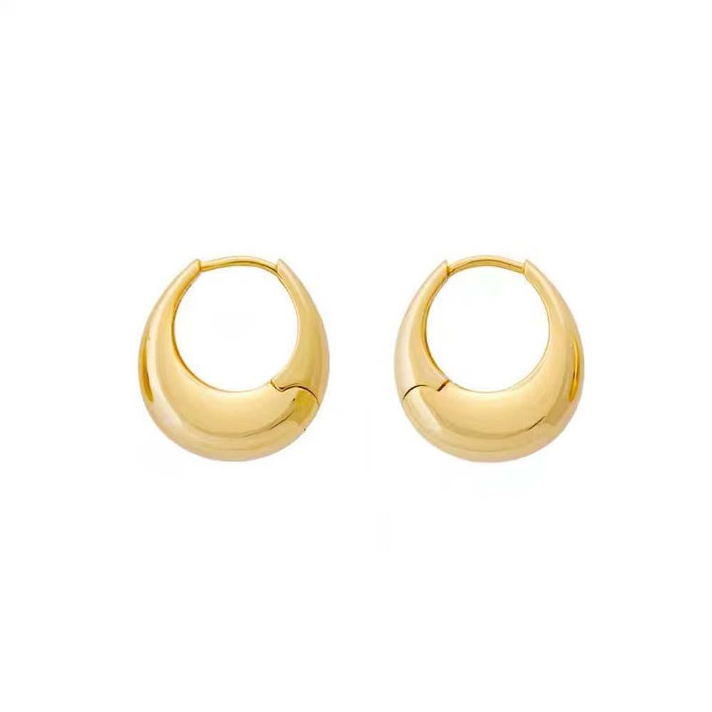Elegant Circle Earrings 925 Silver Needle Silver Ear Buckles Brilliant Golden Round Earrings  Girls