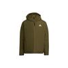 Alphabet Logo Striped Print Hooded Zip Jacket Men Outerwear Olive-Green H55342