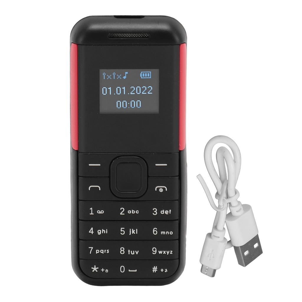 Маленький мобильный телефон Bluetooth-аудиоплеер 0,66-дюймовый экран Долгое время ожидания Мини 2G телефон Многофункциональный для путешествий для детей