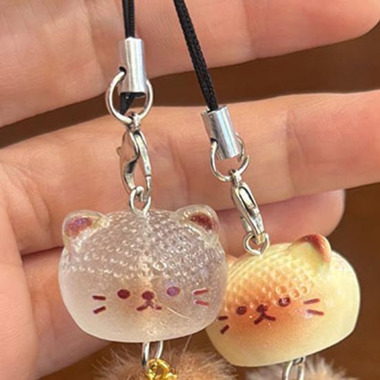 Брелок Подвеска Смола Кот Плюшевый Шар Декор Подвеска для Телефона Ключи Сумки Сотовые Телефоны Держатель для Ключей Модный Аксессуар