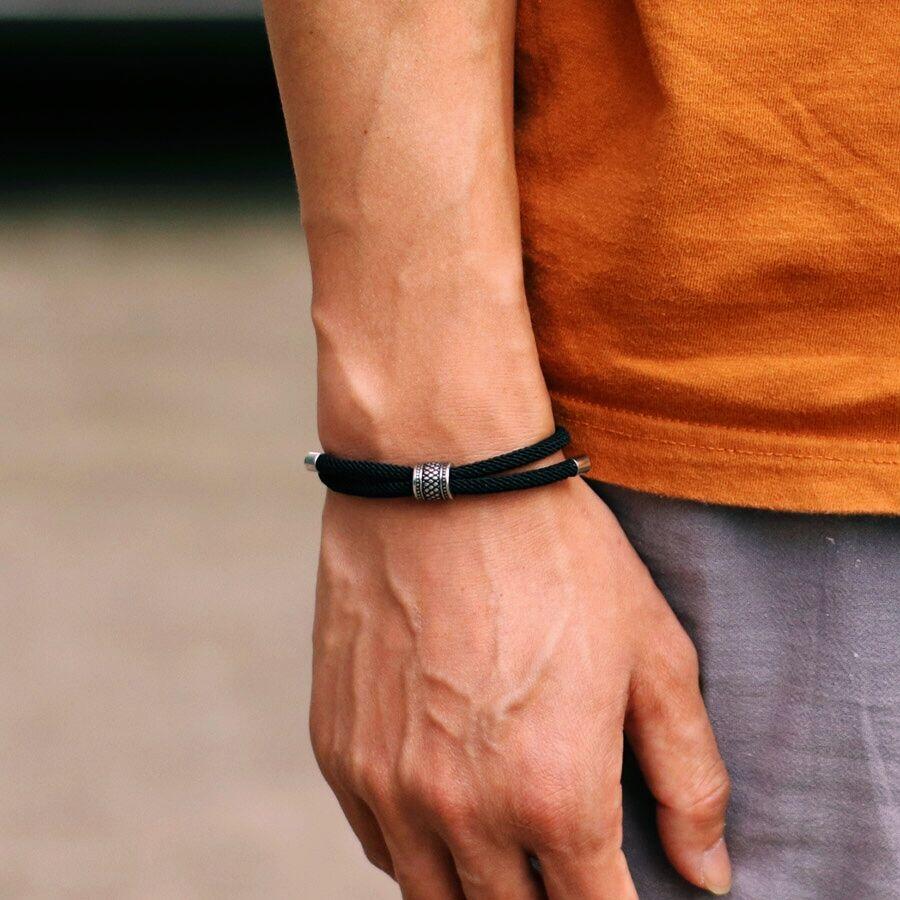 Noter новый мужской браслет винтажный браслет викингов Homme 4 мм нейлоновый шнур-цепочка регулируемый браслет аксессуары для отдыха Pulseira