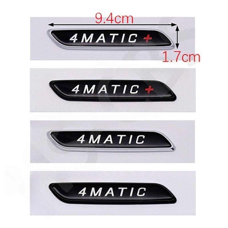 2Pcs 3D ABS 4Matic 4 Matic+ Letter Word Emblem 4Matic Car Fender Logo Stickers Rear Trunk Tailgate Decals Badge Car Accessories