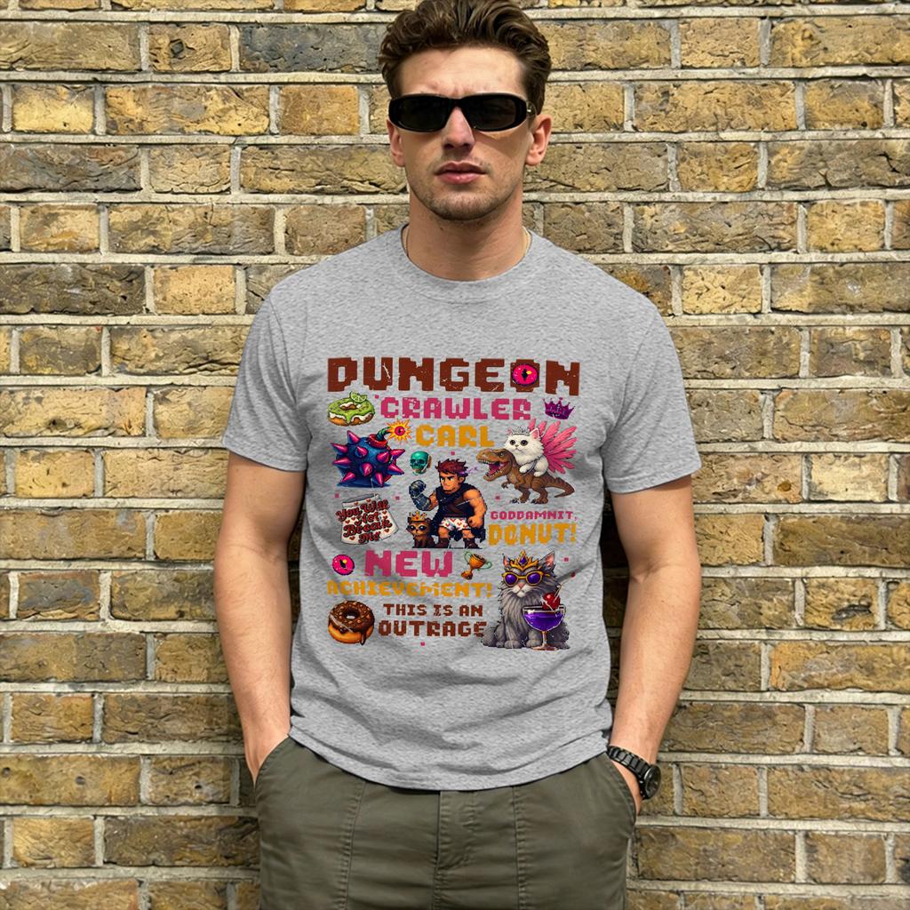 Unisexs TShirt Dungeon Crawler Carl Vintage Pure Cotton Tee Shirt Short Sleeve T Shirt Round Collar Clothing Birthday Present