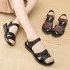 Middle-aged and Elderly Women's Summer Sandals Mom's Soft Sole Round Toe Velcro Sandals Granny's Comfortable Flat Anti-slip Open Toe Shoes