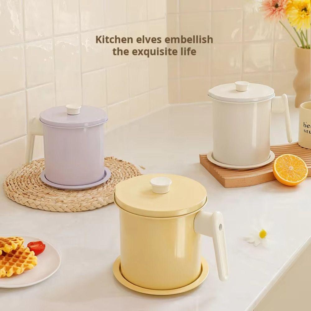 BPA-Free Grease Separator Anti-Leakage Stainless Steel Strainer Oil Filter Pot Deep Frying