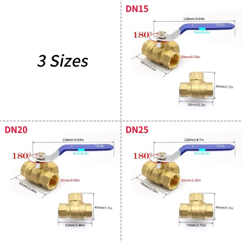 Коррозионностойкие трехходовые шаровые краны из латуни с рычажными ручками, усиленные 3-ходовые шаровые краны Т-образного типа для дома