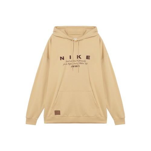 Nike Теплый пуловер-свитшот с длинным рукавом и буквенным принтом для мужчин