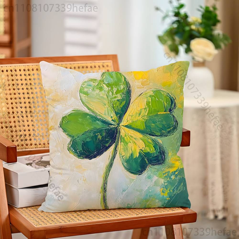 Lucky Four Leaf Clover Throw Pillow Case For Decoration 30cm 50cm 55cm Square Home Pillowcase Case
