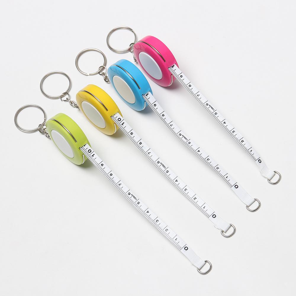 Retractable 150cm/60 Inch Candy Color Measurement Measuring Tool Keychain Tape Measure Soft Ruler