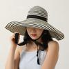 with Windproof Strap Women Striped Fisherman Hat Solid Color Sunshade Hat Bucket Hat  Camping