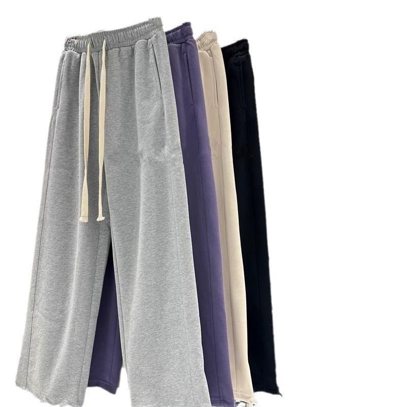 Extra Large 300 Catty Elastic Waist Wide-Leg Drawstring Pants for Spring/Autumn - Versatile Leisure Sportswear