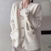 Fashion Cardigan Sweater for Women Autumn Winter Loose Versatile Knitted Coat for Women