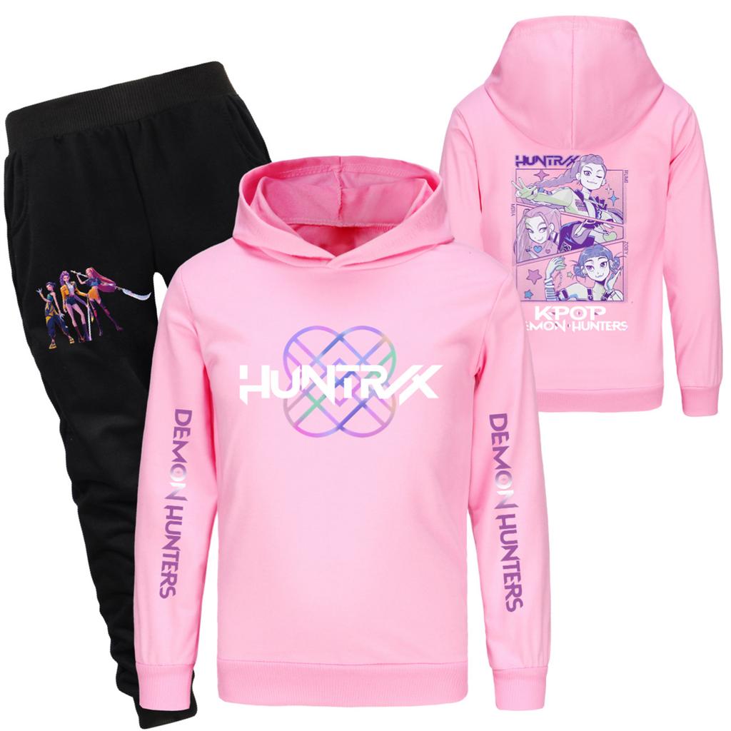 Детский худи и брюки, двухпредметный спортивный костюм, комплект свитшота с длинным рукавом и принтом