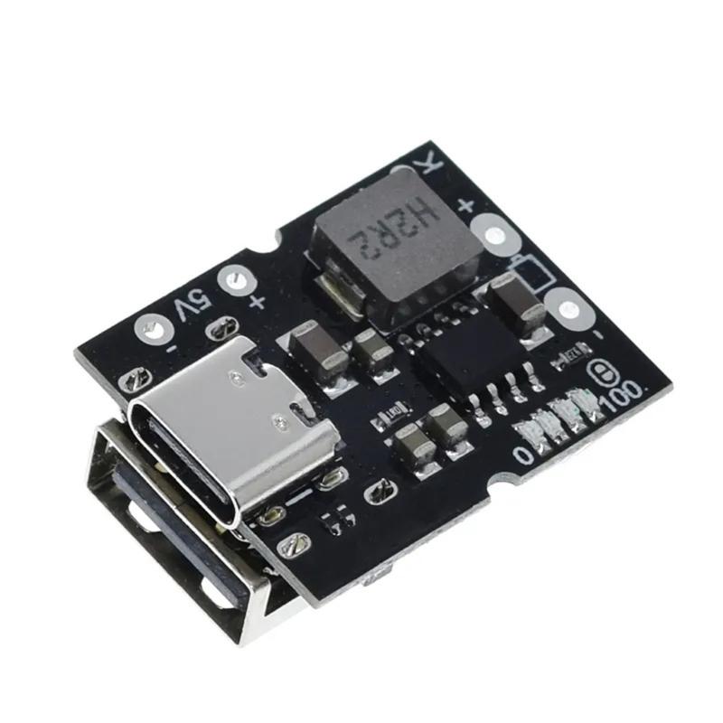 Модуль заряда-разряда 5В 2А для аккумуляторов 4,2В 4,35В Плата защит USB Type-C Повышающий преобразователь Шаг вверх Модуль питания