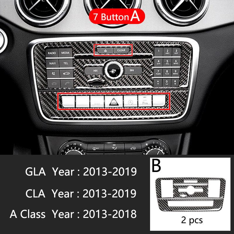 Автомобильный Стайлинг Карбоновая внутренняя панель кнопок Декоративная крышка Отделка Наклейка Рамка Для Mercedes Benz A Class W176 GLA X156 CLA