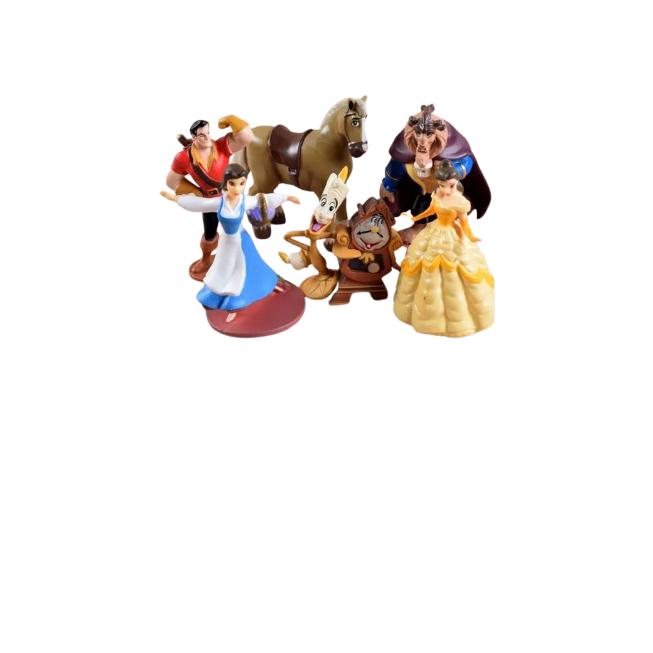  Beauty and the Beast Figurine Set of 6, 10-12 cm Resin Collectible Statues, Exquisite Gift