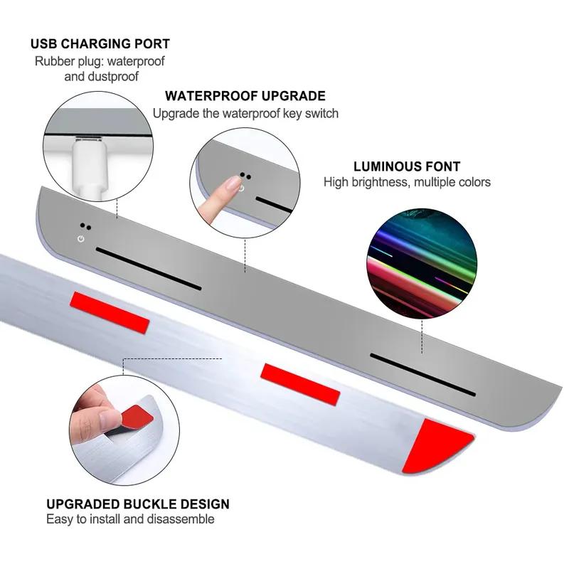 2/4pcs Car Door Sill Light Threshold Lamp LED Welcome Plate Pedal Light Car Doors with ized For Automobile threshold