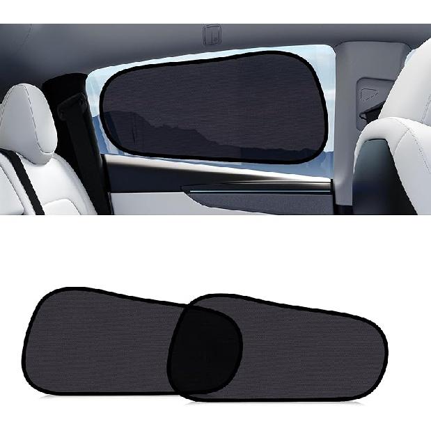 XCBYT Tesla Model Y Car Window Shades For Baby | 4 PCS Cling Side Window Sun Shade For Sun Blocker, Heat Ulation | Semi-Transparent Car Privacy
