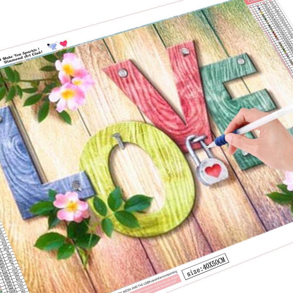 HUACAN DIY 5D Алмазная вышивка Любовь и цветы алмазная живопись вышивка крестиком полный квадратный алмаз украшение дома