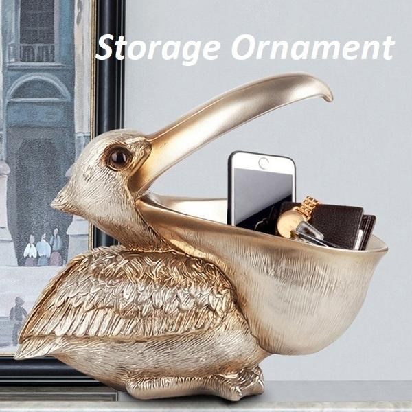 Большой рот Pelecanus Bird Домашний органайзер Смола Art Craft для ключей Смартфон Ноутбук Ножницы Чехол для дистанционного управления Держатели для мелких предметов