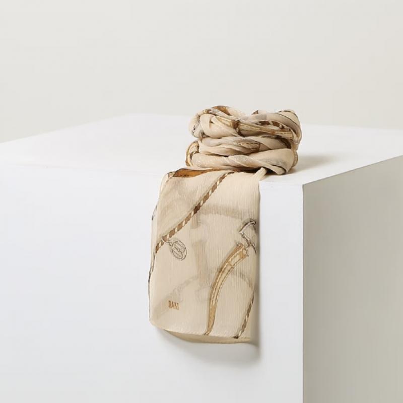 Daks Ivory Silk Chiffon Scarf Dcsc6e681iv
