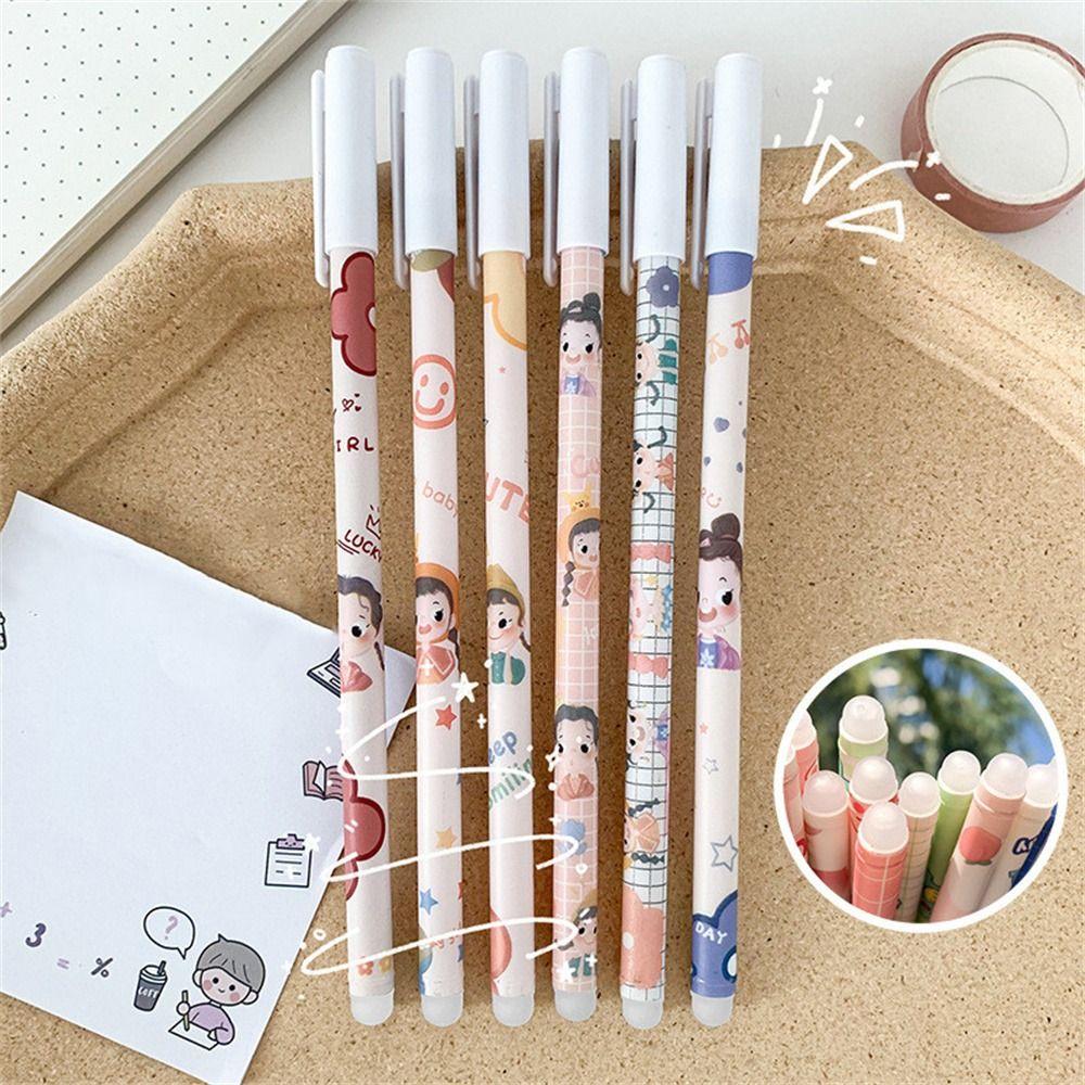 Washable Handle Press Pen Cartoons 0.5mm Erasable Pen Student Pen Neutral Erasable Pen Gel Pens