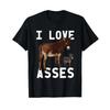 I Love Asses Funny Donkey Burro Animal Joke Adult Humor T Shirt vintage Washed Soft Slightly Top For Everyday Wear Stretched