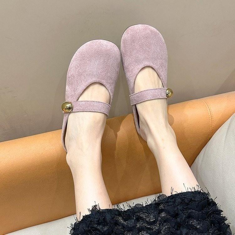 Французские ретро туфли-лодочки для женщин на весну 2025 года, с мягкой подошвой, желтые туфли на плоской подошве