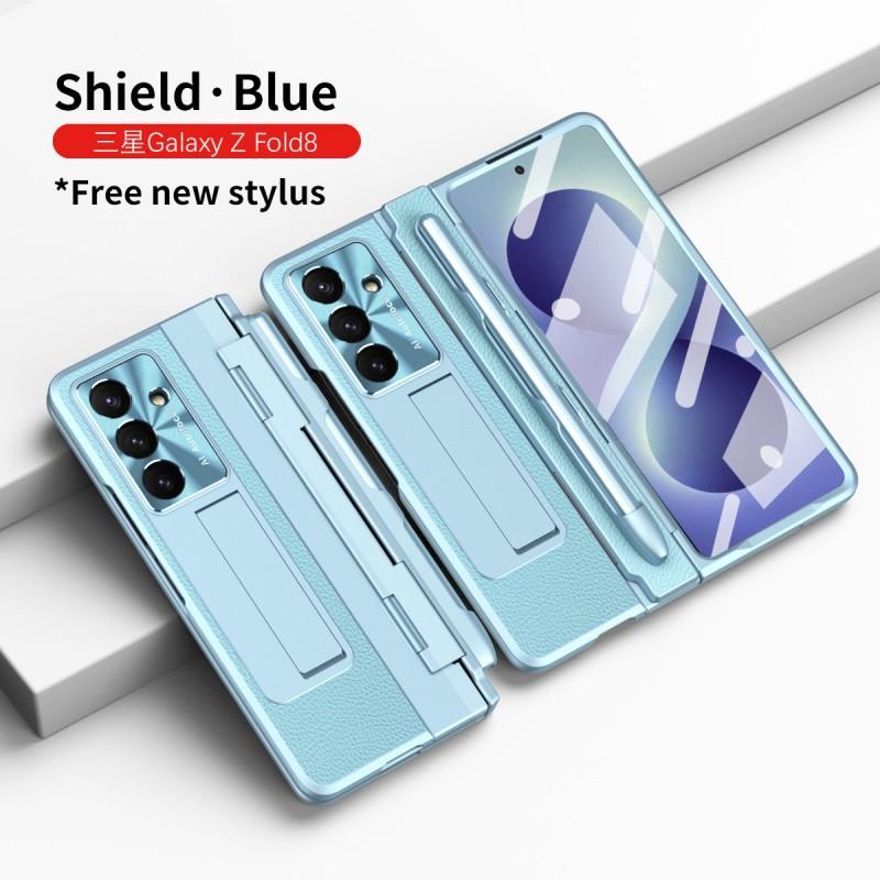 Тонкий кожаный чехол для Galaxy Z Fold8 Fold7 со слотом для стилуса, противоударный, с подставкой, премиальная PU обложка