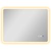80 x 60cm LED Bathroom Mirror, with Bluetooth - Silver Tone