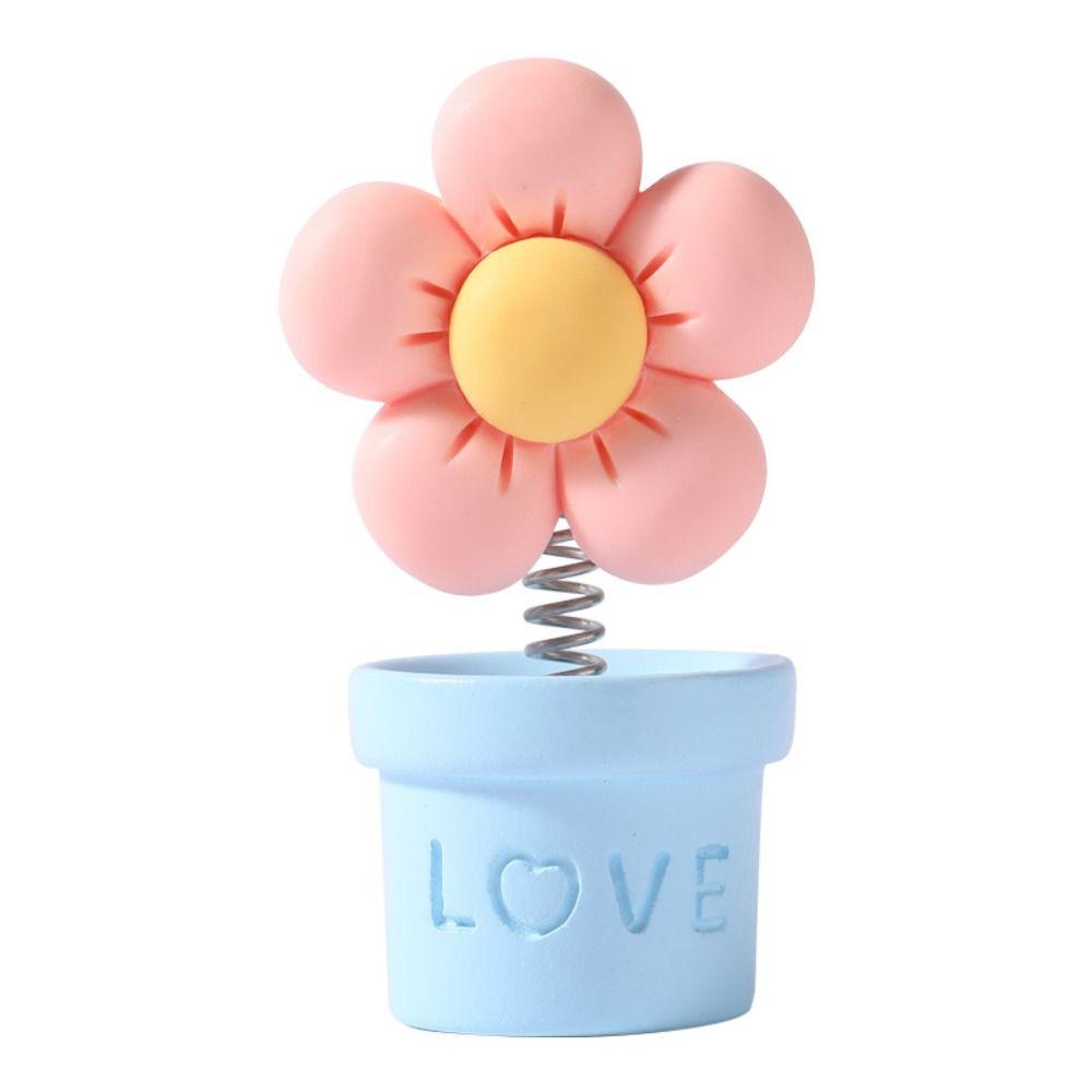 Конфетный цвет Украшение приборной панели ЛЮБОВЬ Цветочный горшок Автомобильные украшения Автомобильная трясущаяся игрушка с пружинной головой