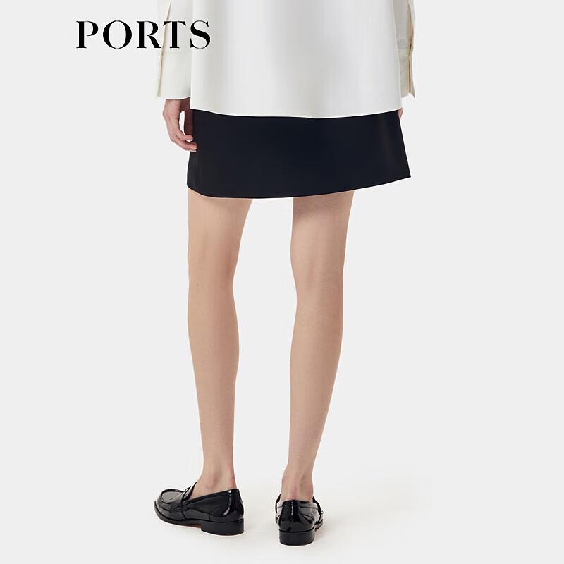 PORTS Overlapping A-Line Wool Blend Skirt