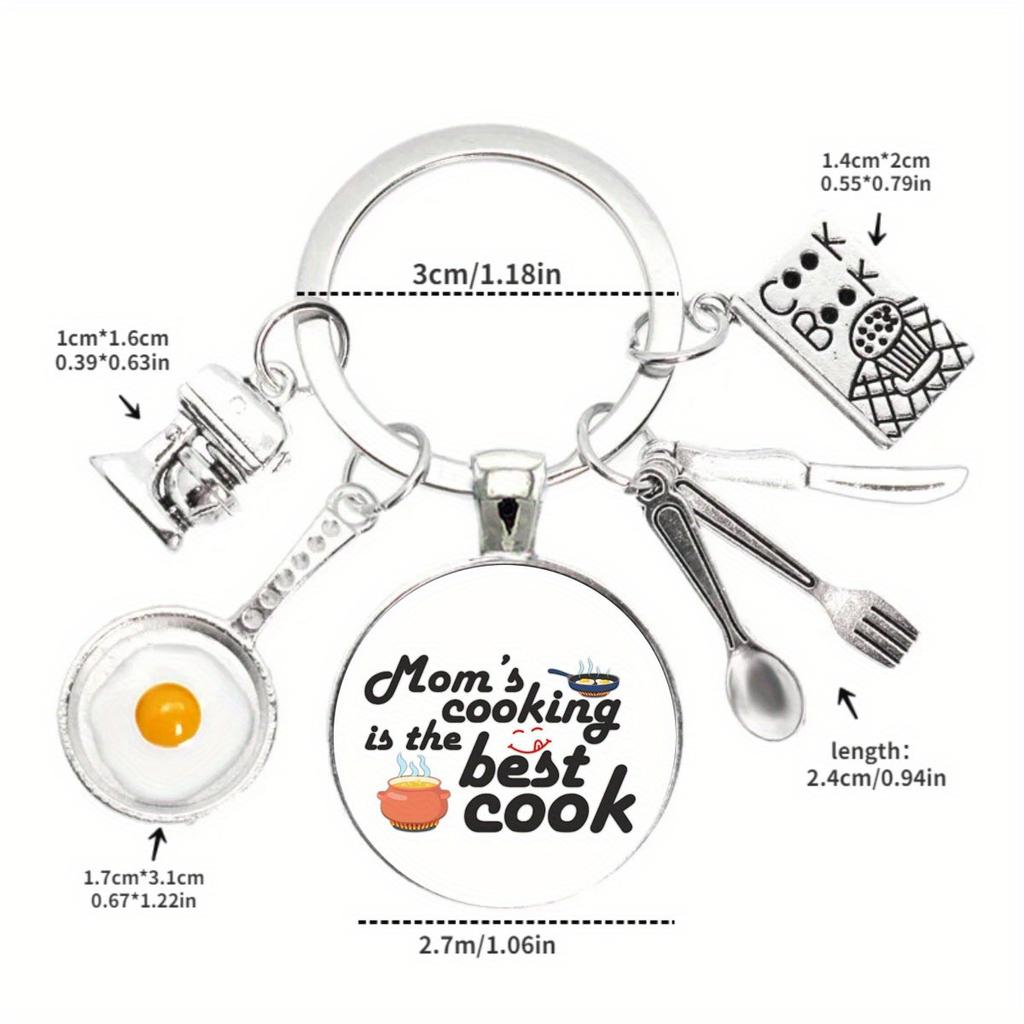 Картина маслом «Я люблю готовить» Маминый повар ЭТА МАМА ЛУЧШАЯ В МИРЕ Яйцеварка Кухонный инструмент Время Брелок с драгоценными камнями Брелок для шеф-повара Кухонный работник