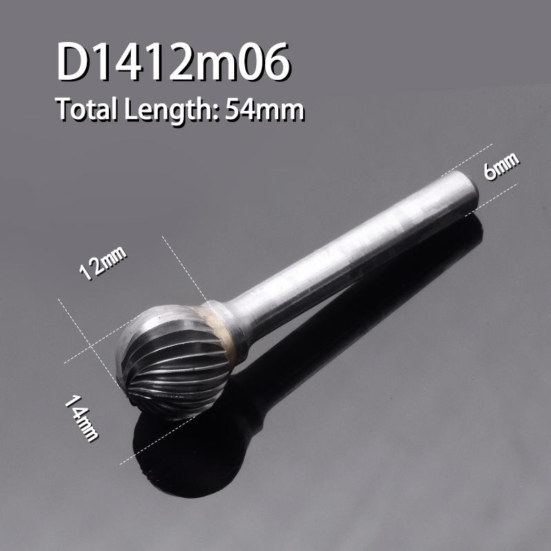 Круглый напильник из сплава YG8, 1 шт., круглый D-образный, с одним шлицем, шлифовальная головка из вольфрамовой стали для резьбы по дереву, фреза из твердого металла 3–16 мм